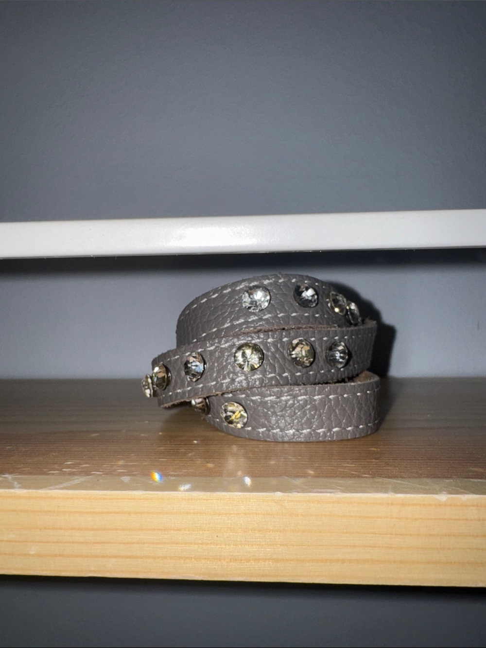 Rhinestone leather wrap Bracelet
